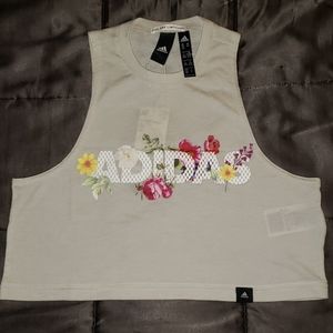 Adidas Floral Crop Tee